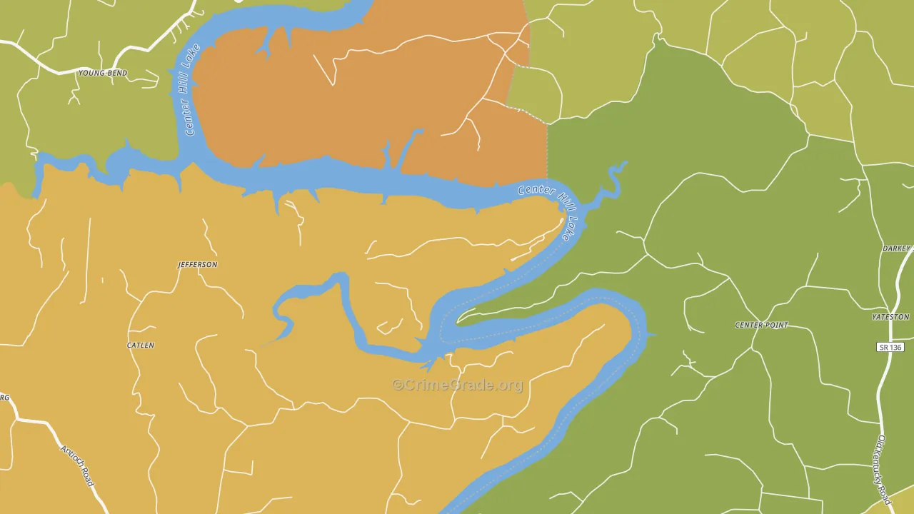 Jefferson, TN Map of Burglary Rates