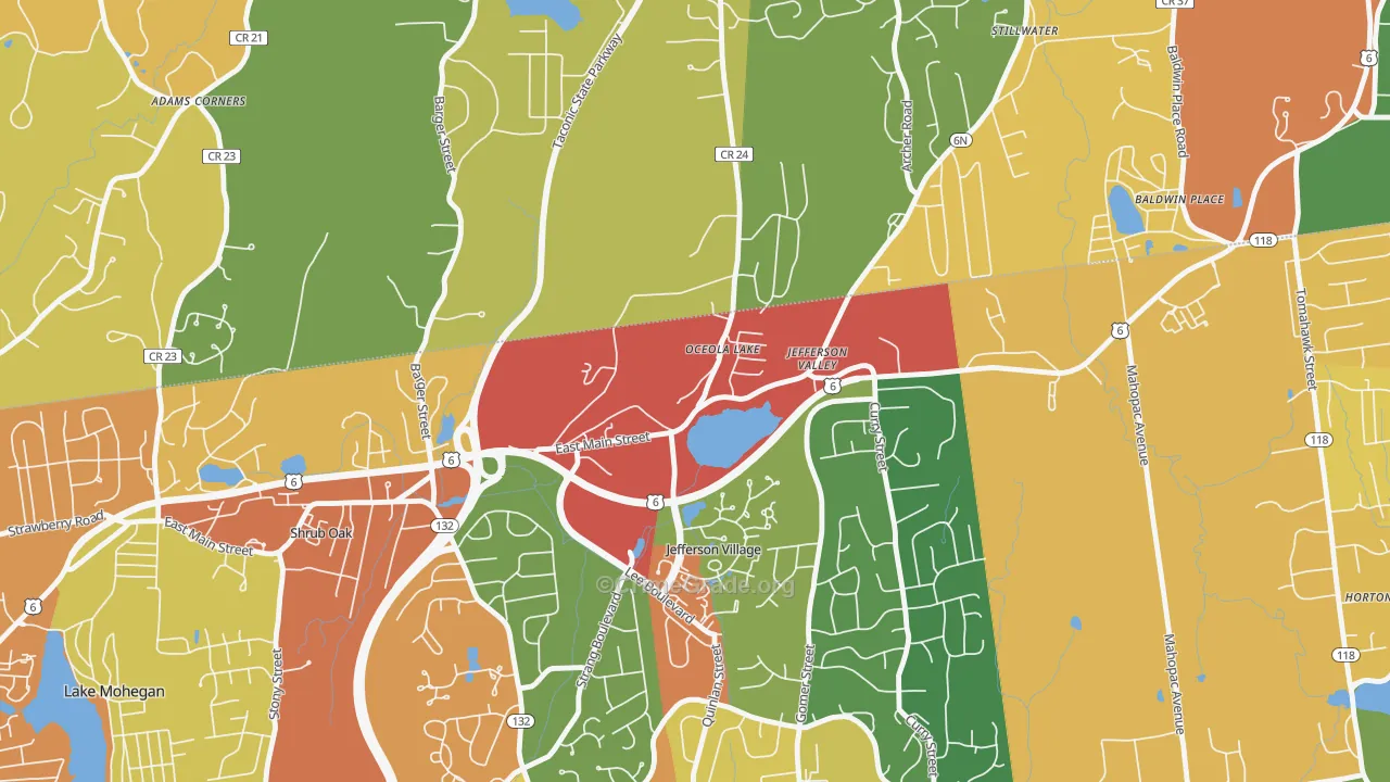 Jefferson Valley, NY Map of Burglary Rates