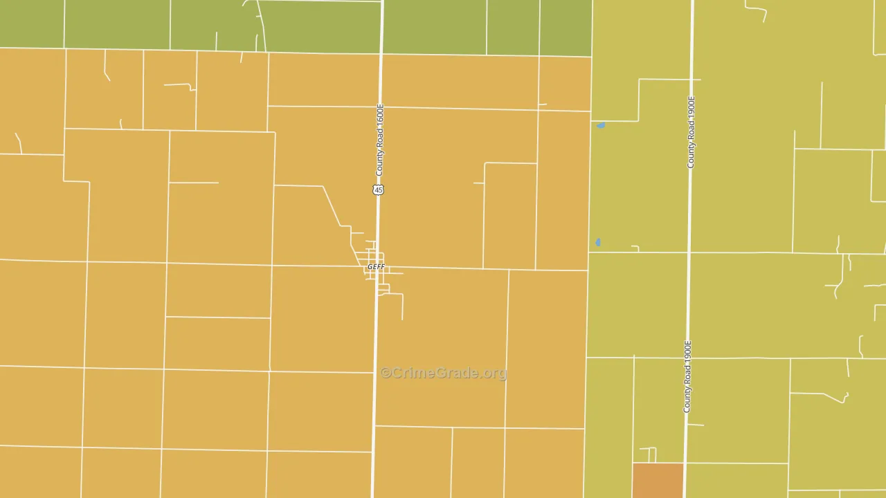 Jeffersonville, IL Map of Burglary Rates
