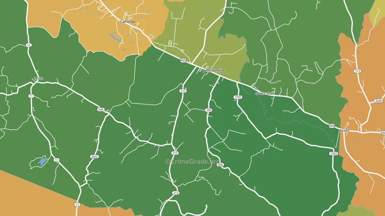 Jeffersonville, KY Map of Burglary Rates