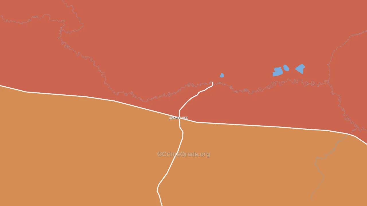 Jeffrey City, WY Map of Burglary Rates