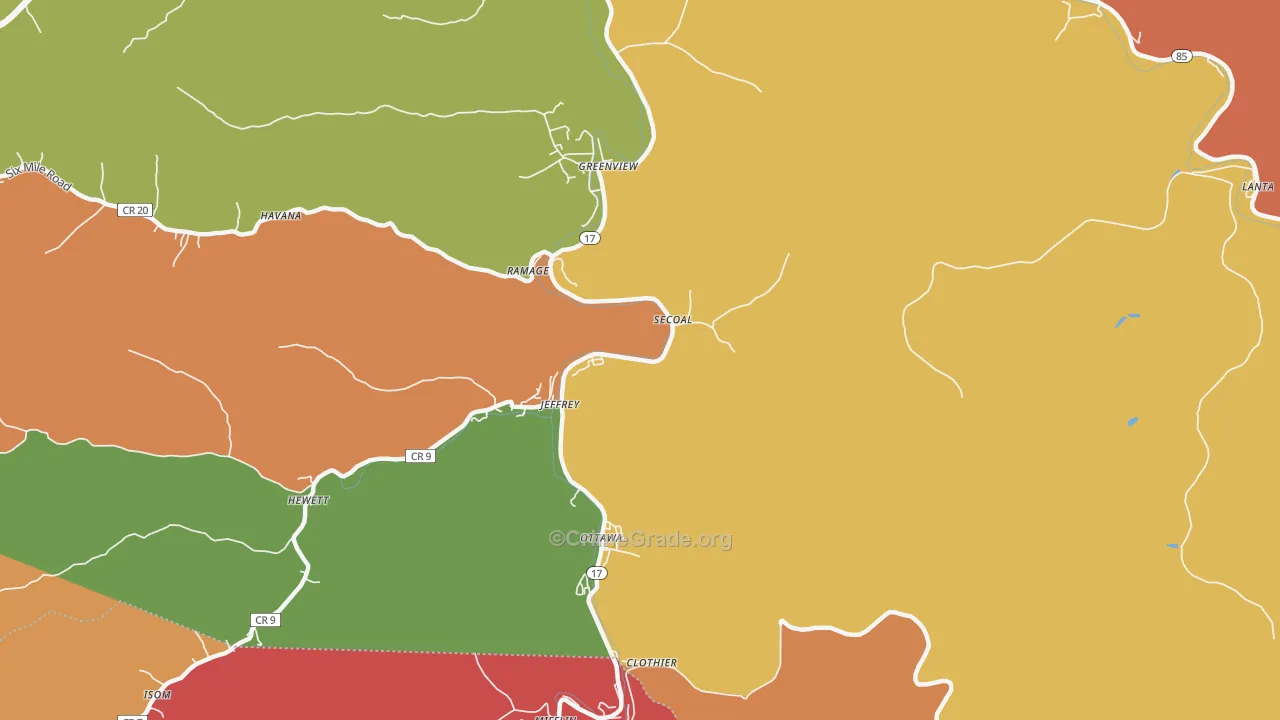 Jeffrey, WV Map of Burglary Rates