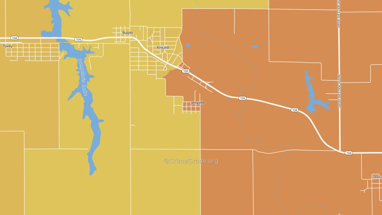 Jeisyville, IL Map of Burglary Rates