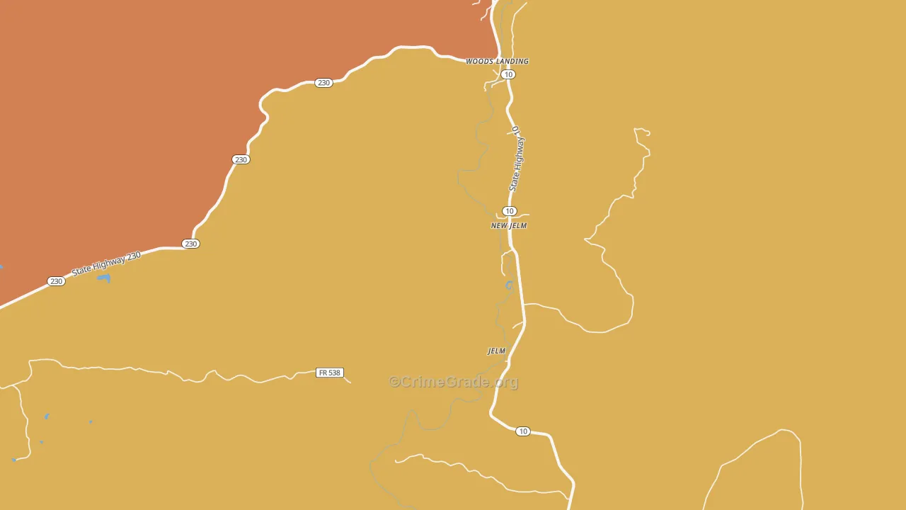 Jelm, WY Map of Burglary Rates
