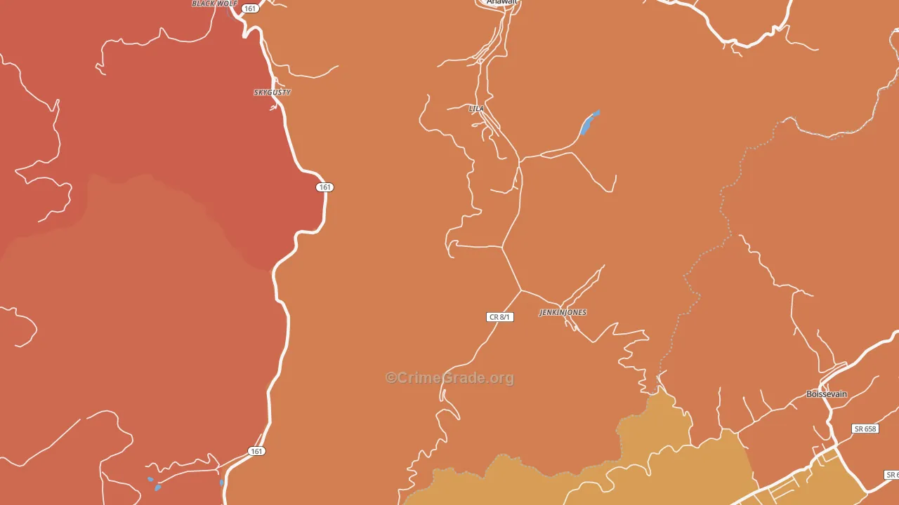 Jenkinjones, WV Map of Burglary Rates