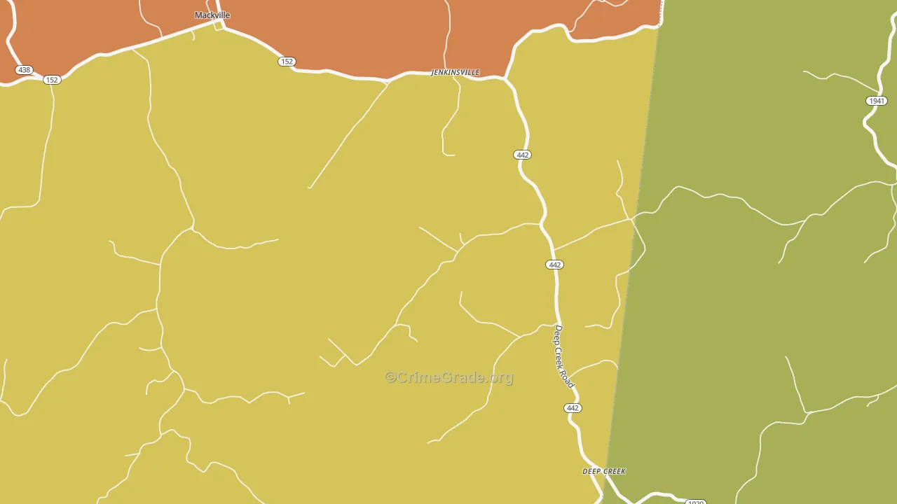 Jenkinsville, KY Map of Burglary Rates