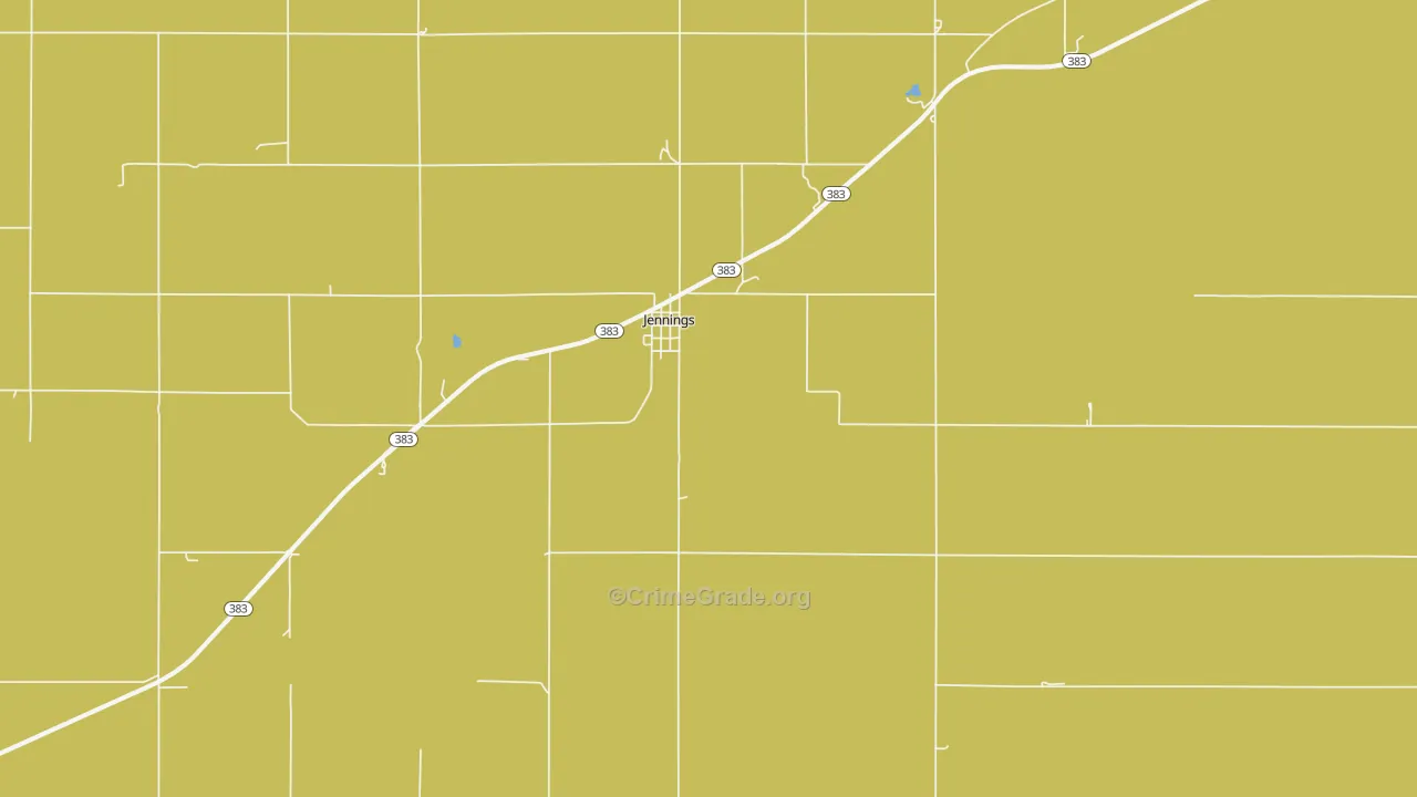 Jennings, KS Map of Burglary Rates