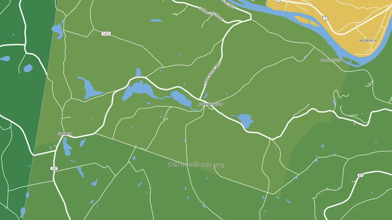 Jenningsville, PA Map of Burglary Rates