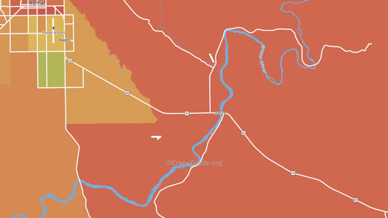 Jensen, UT Map of Burglary Rates