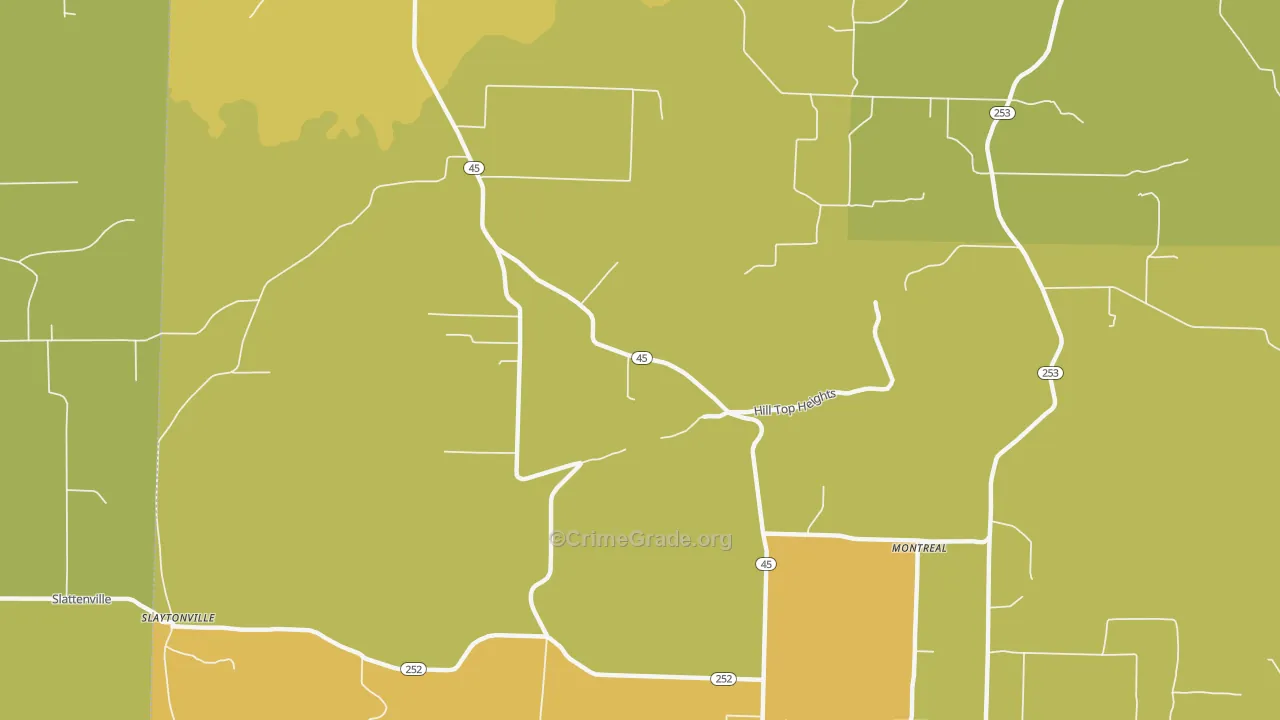 Jenson, AR Map of Burglary Rates