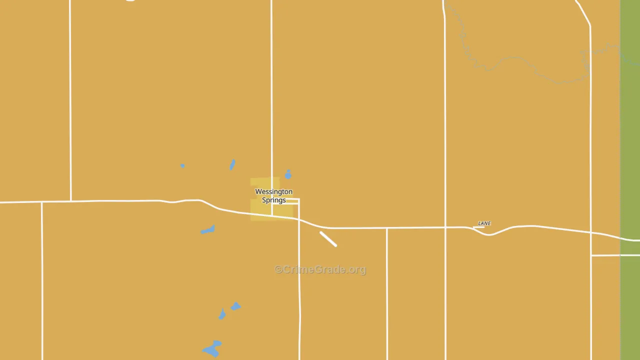 Jerauld County, SD Map of Burglary Rates