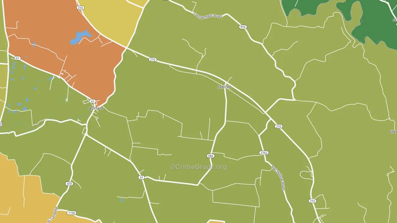 Jericho, KY Map of Burglary Rates
