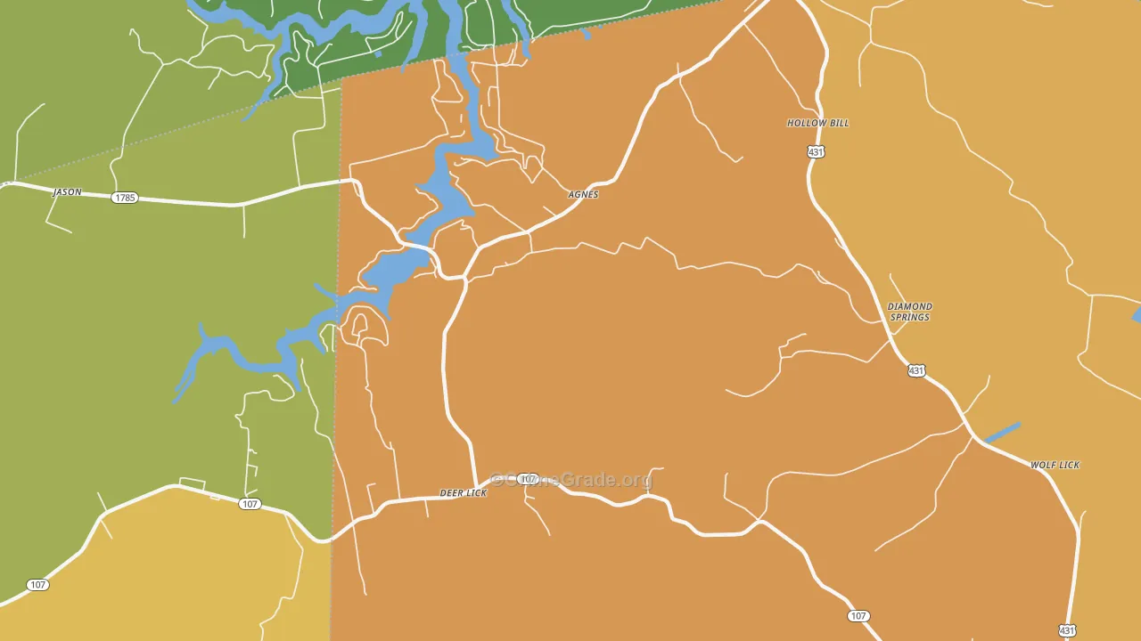 Jerico, KY Map of Burglary Rates