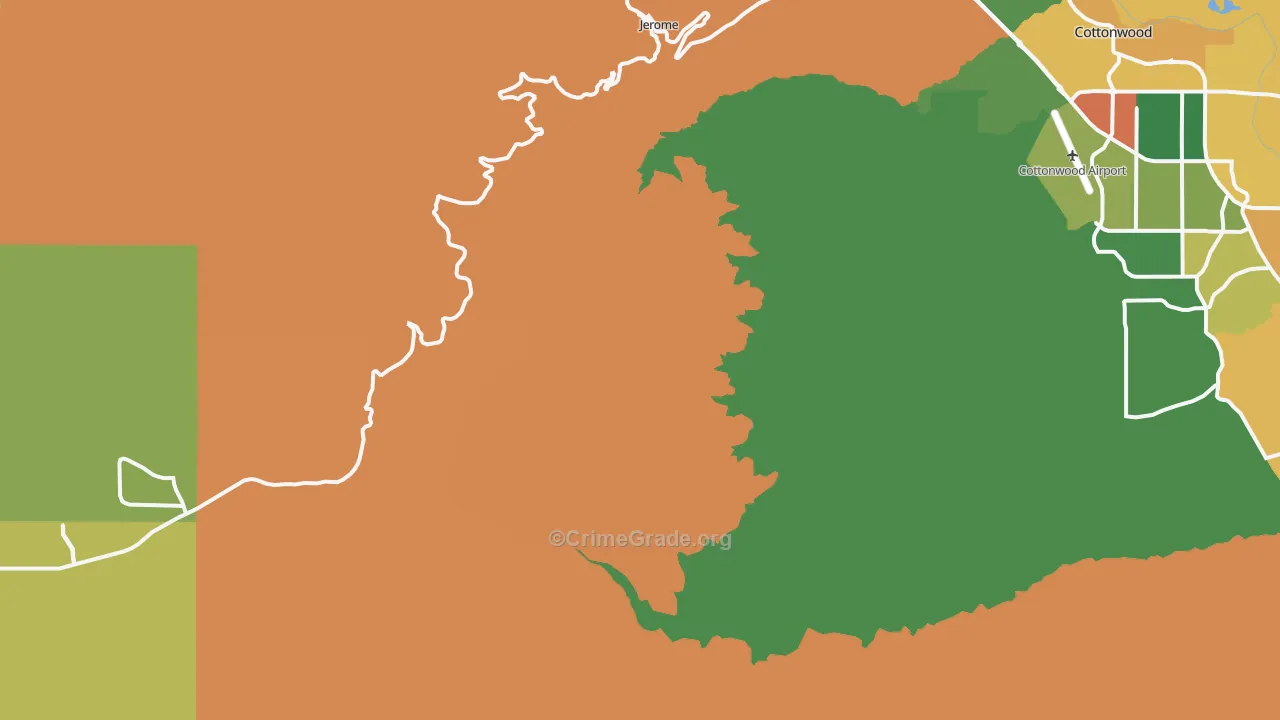 Jerome, AZ Map of Burglary Rates
