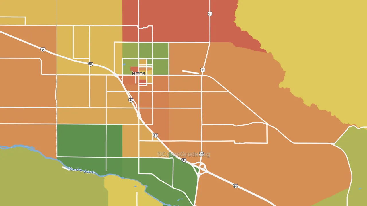 Jerome County, ID Map of Burglary Rates