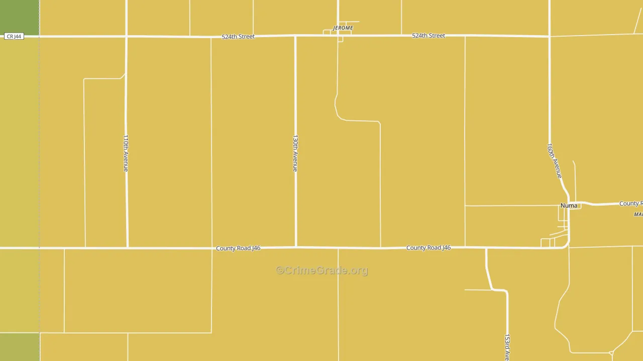 Jerome, IA Map of Burglary Rates