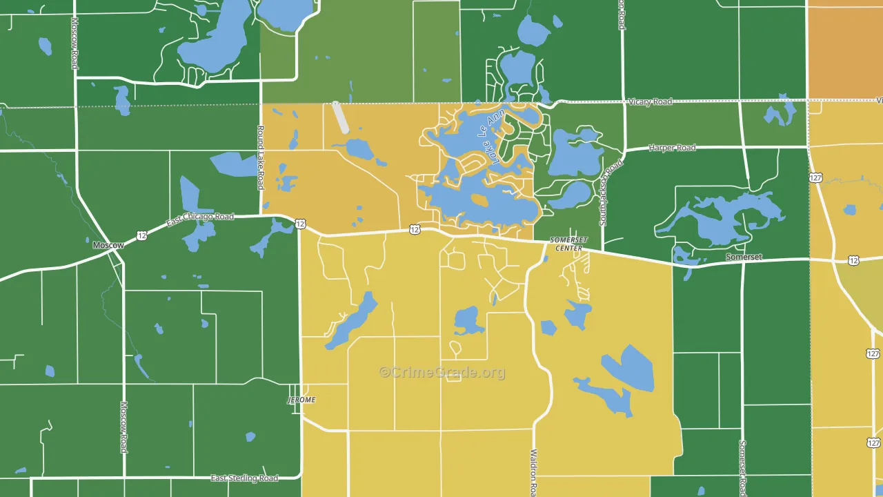 Jerome, MI Map of Burglary Rates