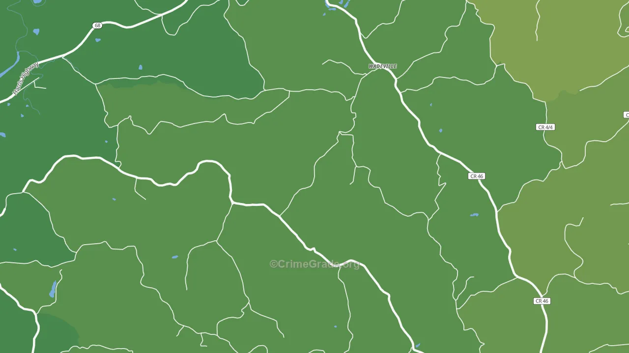 Jerrys Run, WV Map of Burglary Rates