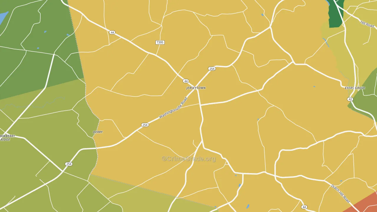 Jerseytown, PA Map of Burglary Rates