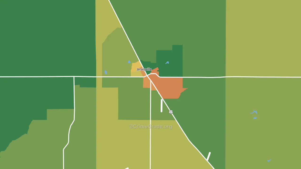 Jerseyville, IL Map of Burglary Rates
