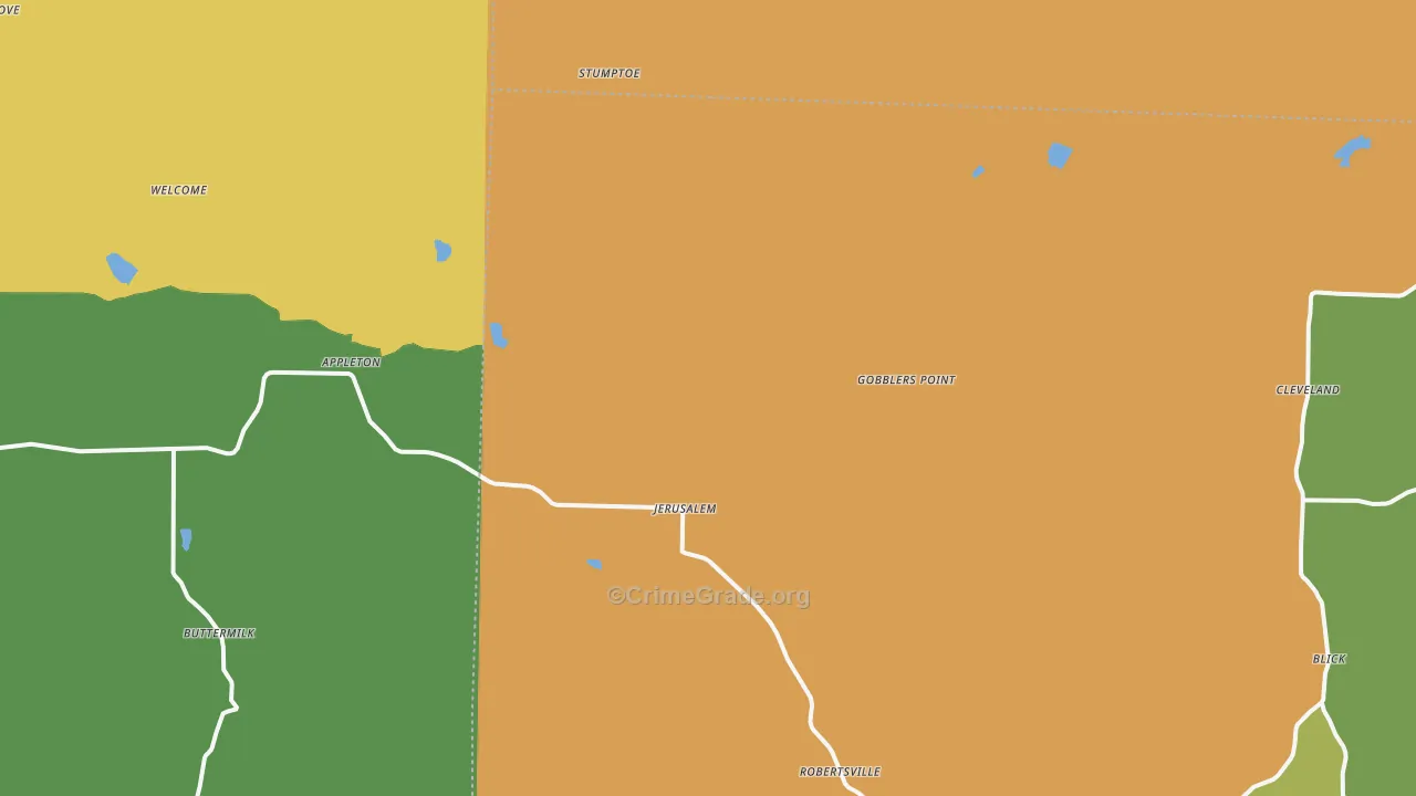 Jerusalem, AR Map of Burglary Rates