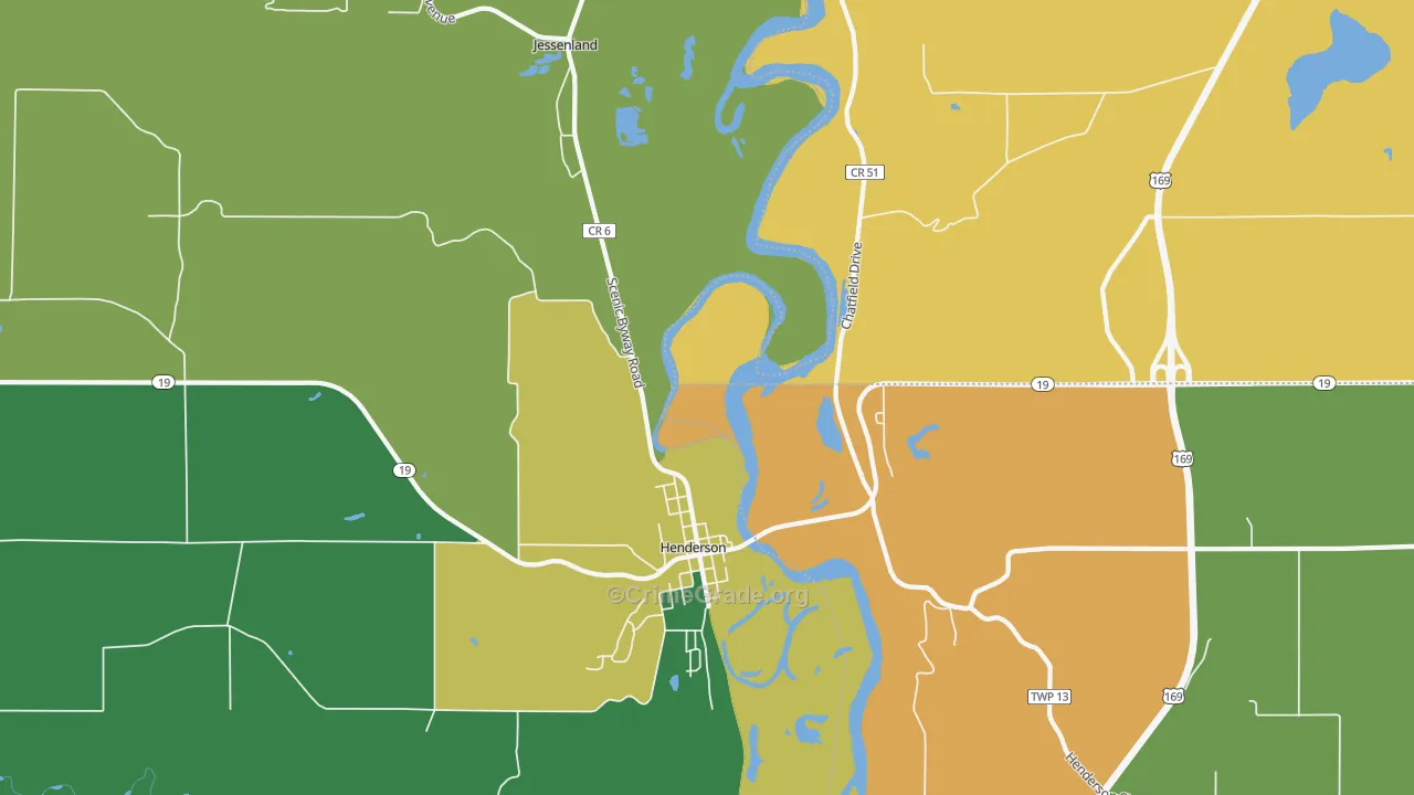 Jessenland, MN Map of Burglary Rates