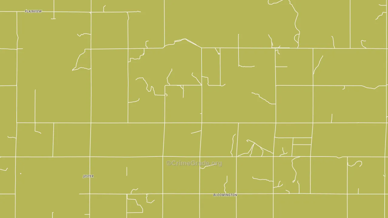 Jester, OK Map of Burglary Rates