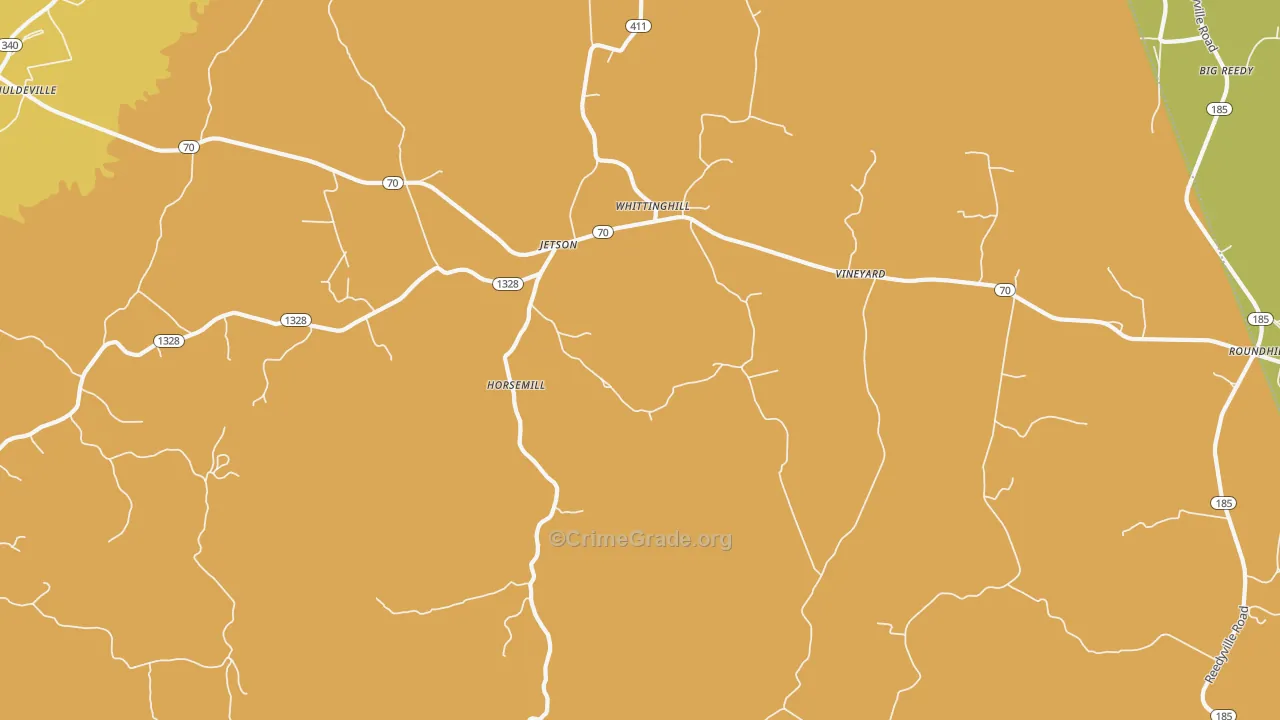Jetson, KY Map of Burglary Rates