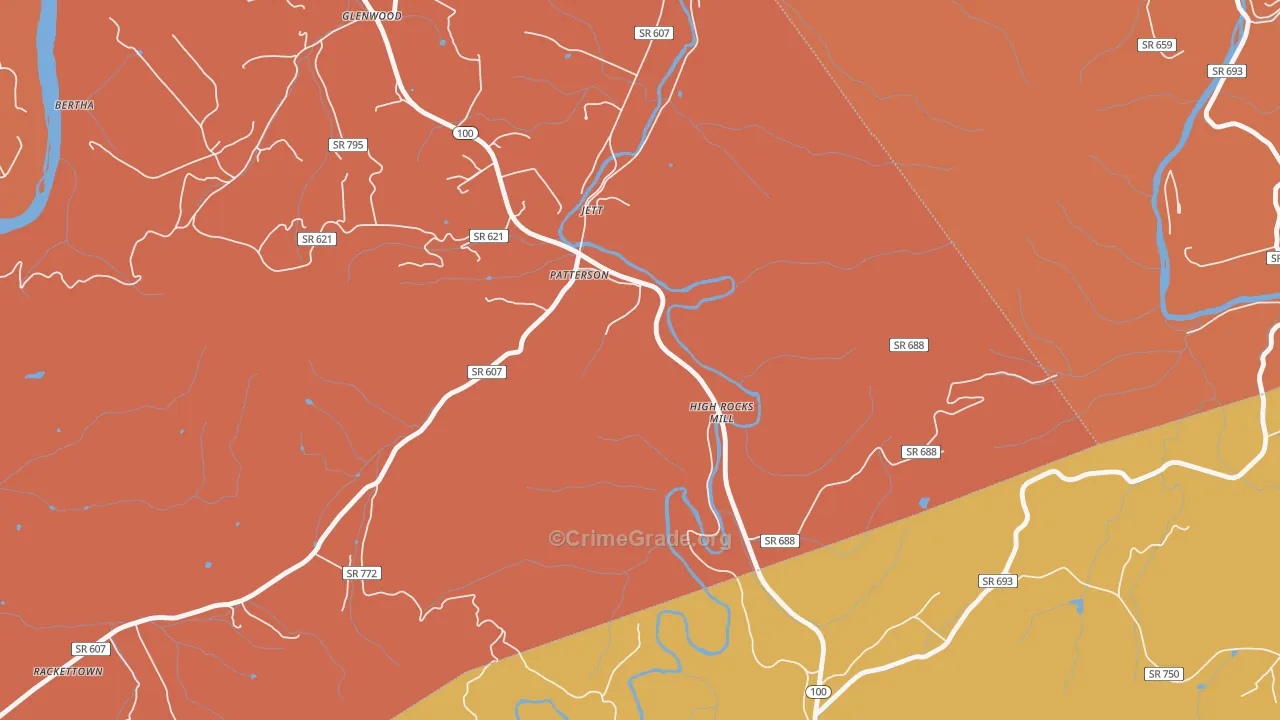 Jett, VA Map of Burglary Rates