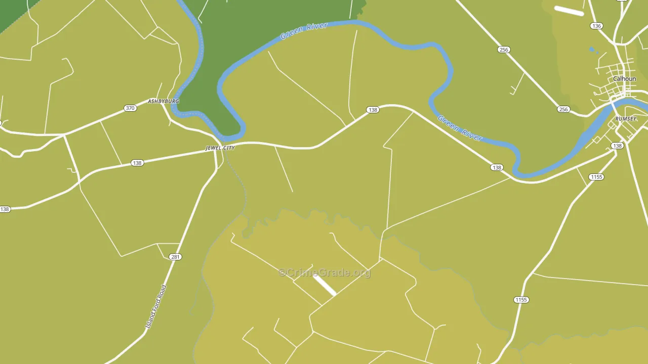 Jewel City, KY Map of Burglary Rates