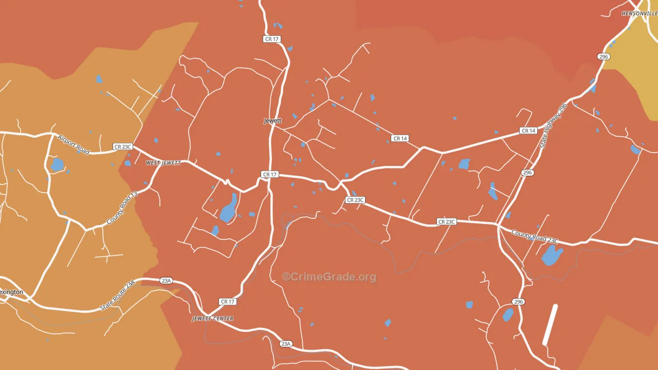 Jewett, NY Map of Burglary Rates