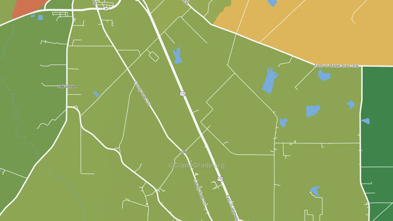 Jiba, TX Map of Burglary Rates