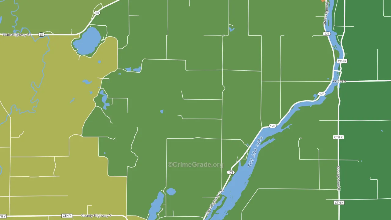 Jim Falls, WI Map of Burglary Rates