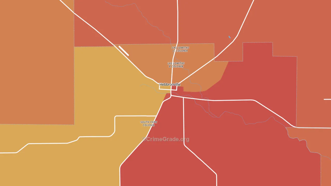 Jim Hogg County, TX Map of Burglary Rates
