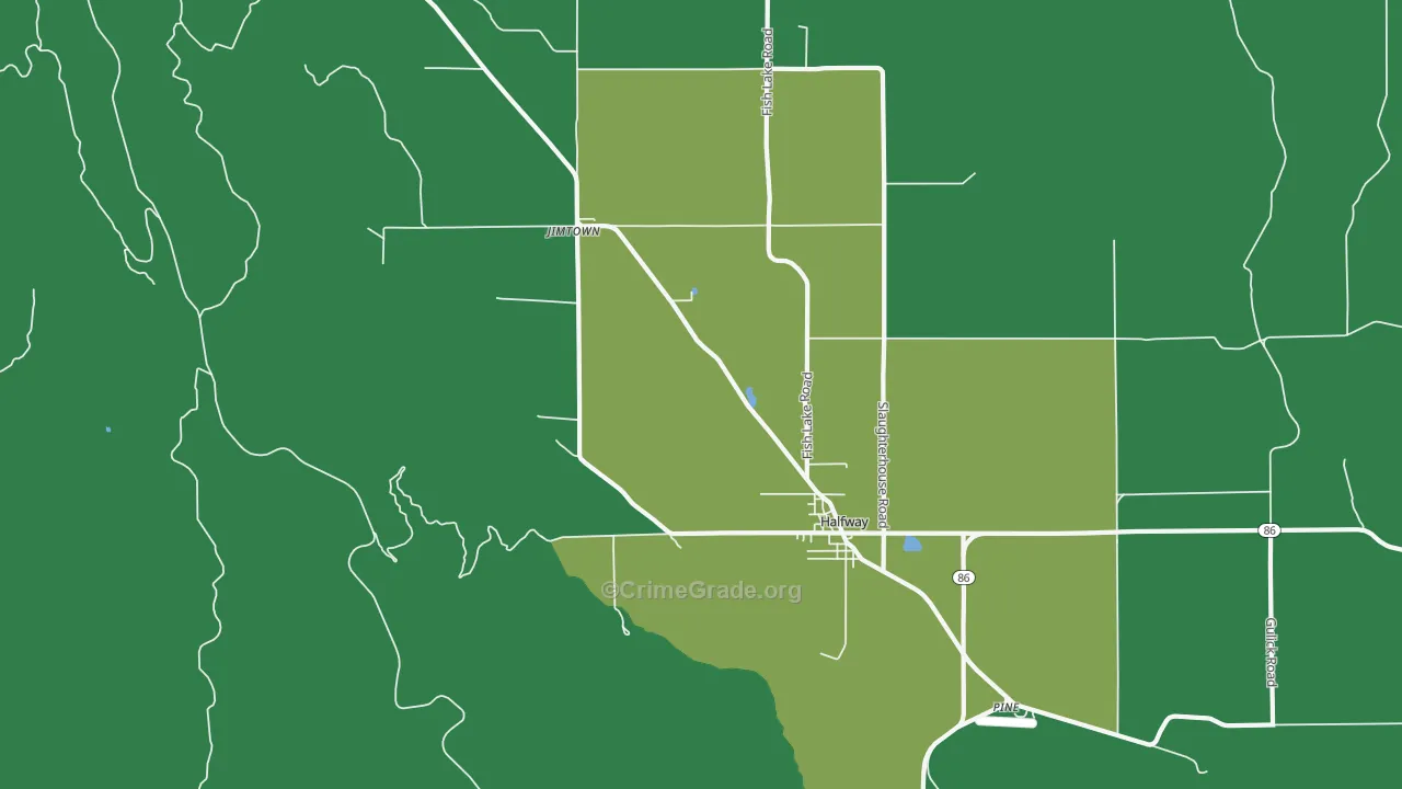 Jimtown, OR Map of Burglary Rates