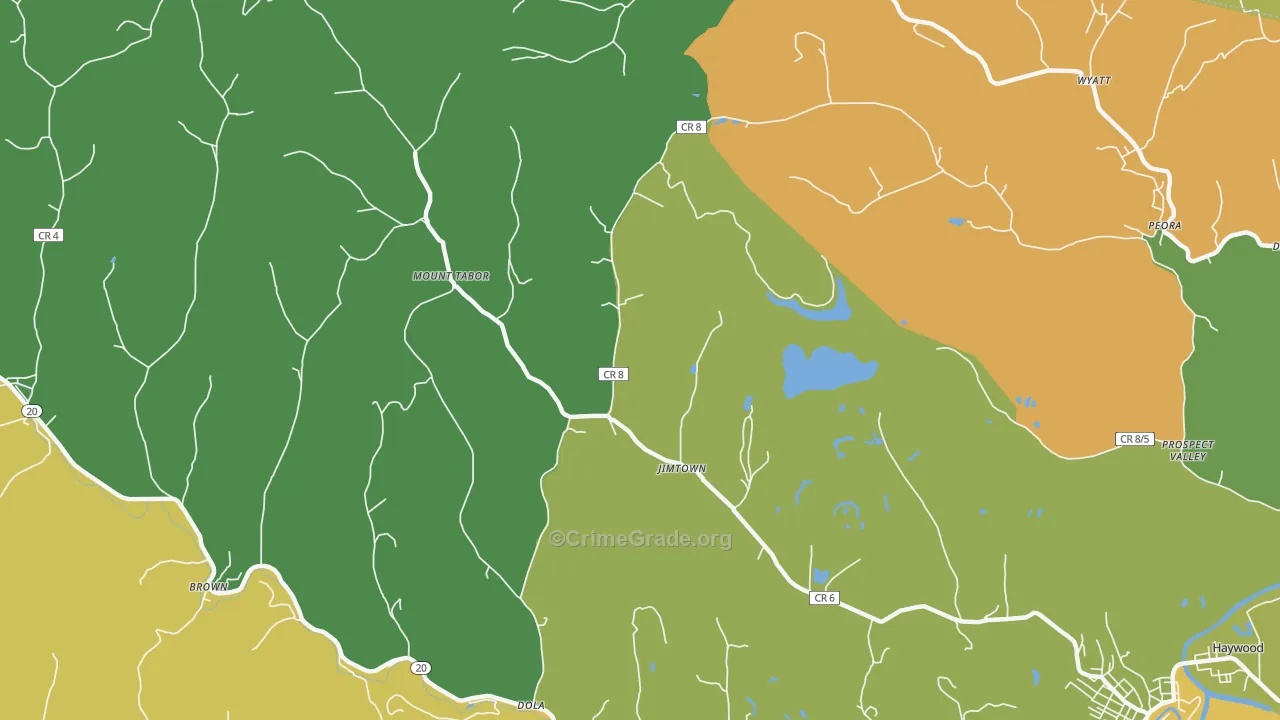 Jimtown, WV Map of Burglary Rates
