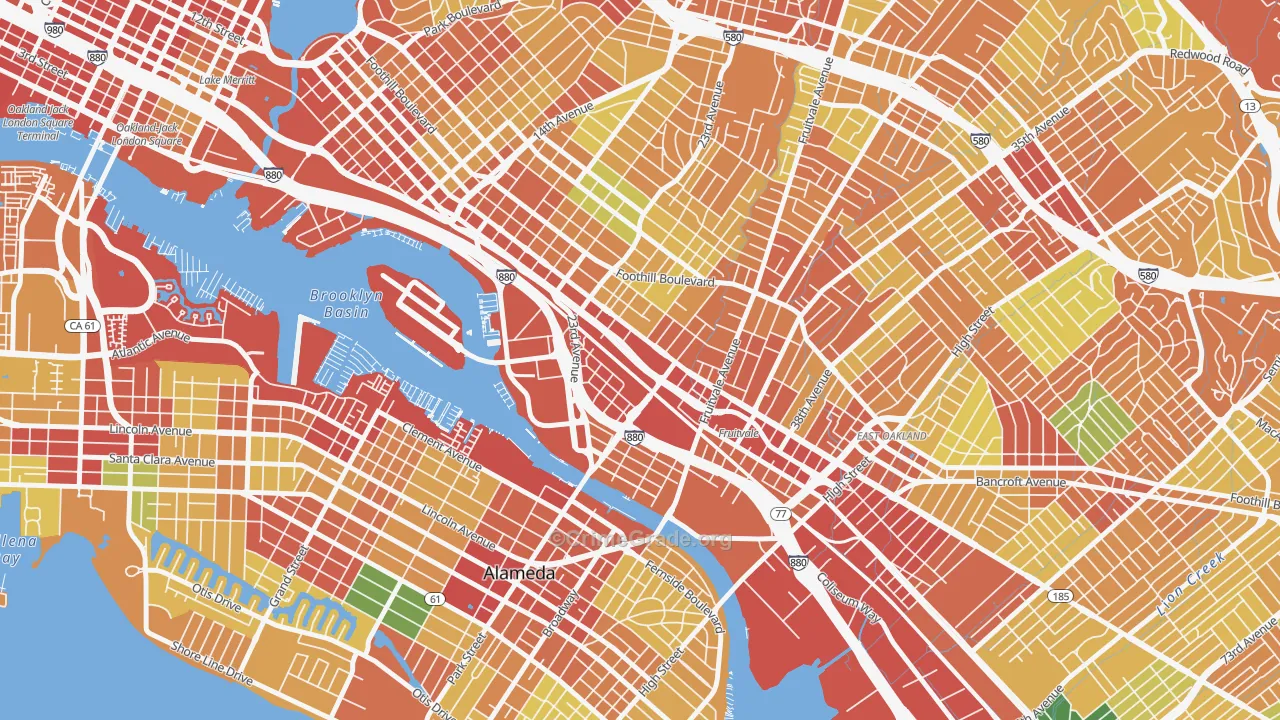 Jingletown, Oakland, CA Map of Burglary Rates