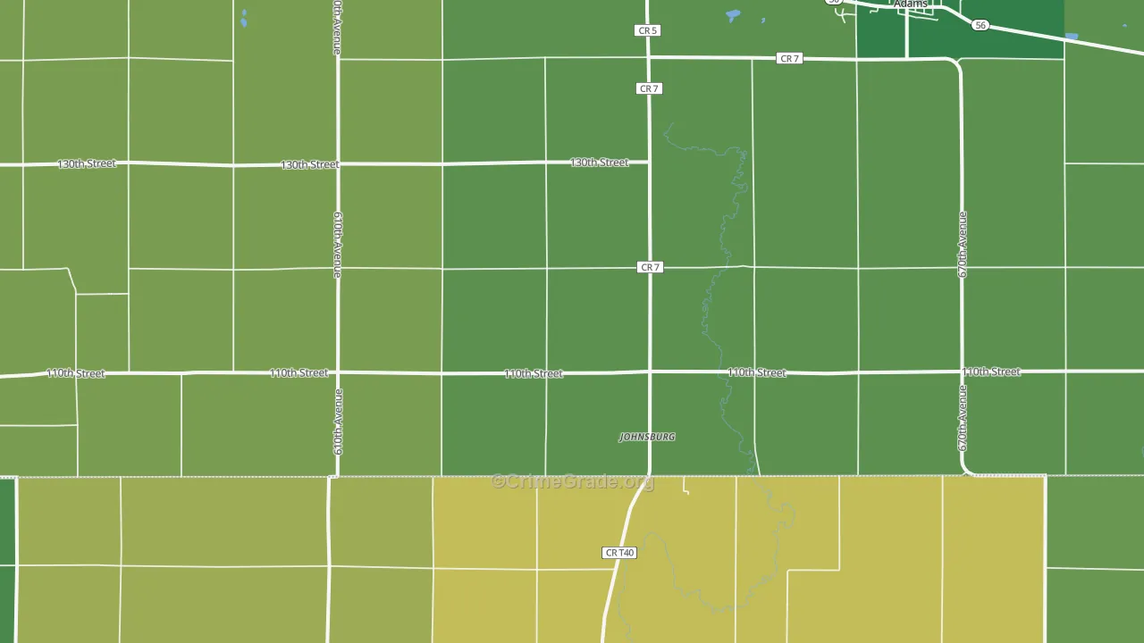 Johnsburg, MN Map of Burglary Rates