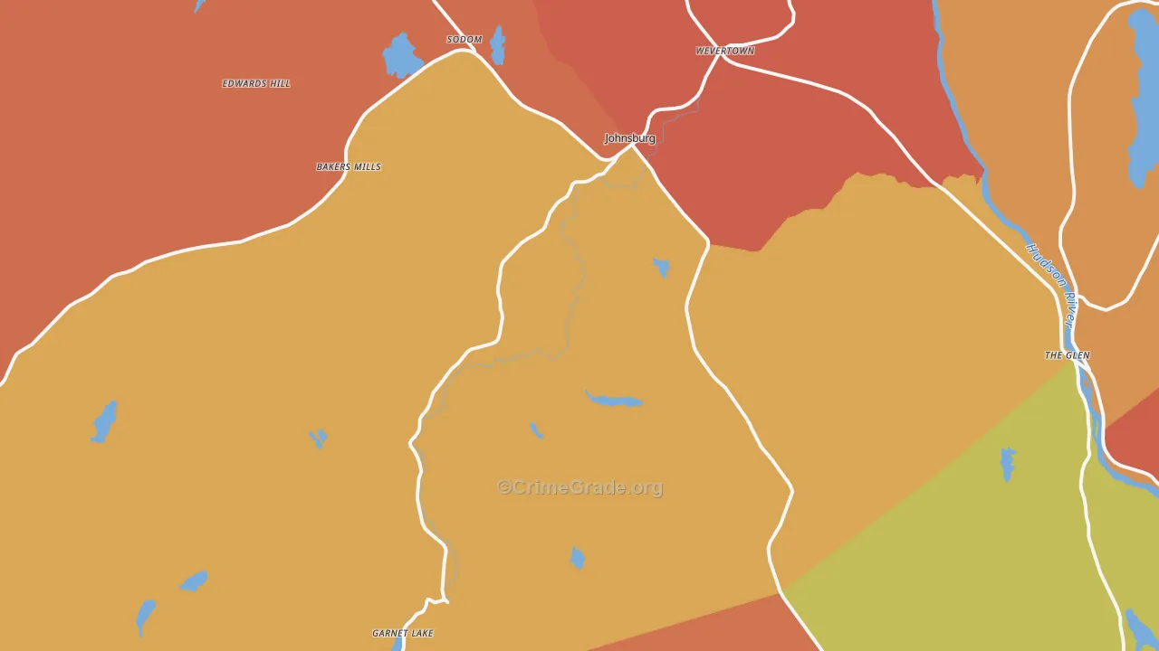 Johnsburg, NY Map of Burglary Rates