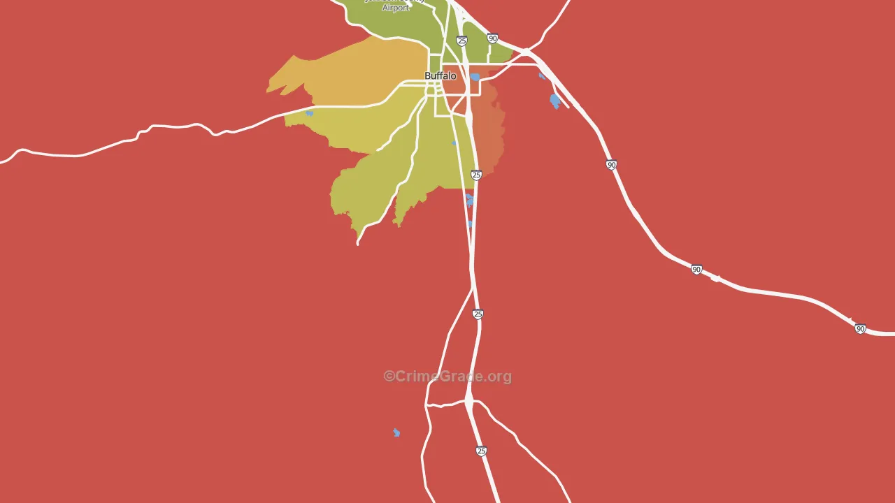 Johnson County, WY Map of Burglary Rates