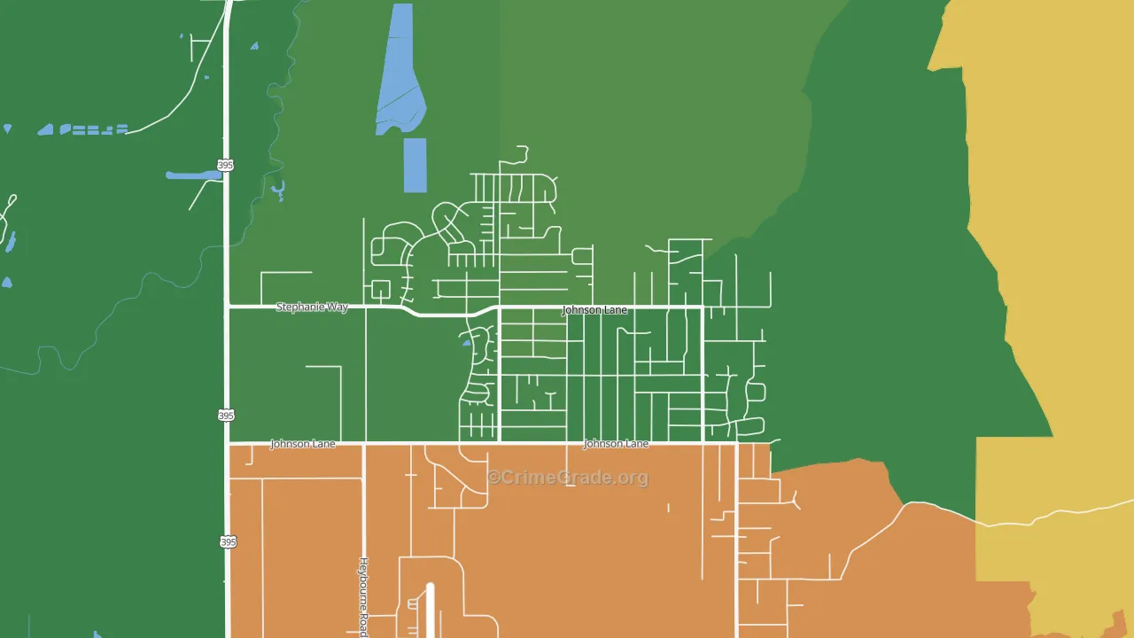 Johnson Lane, NV Map of Burglary Rates