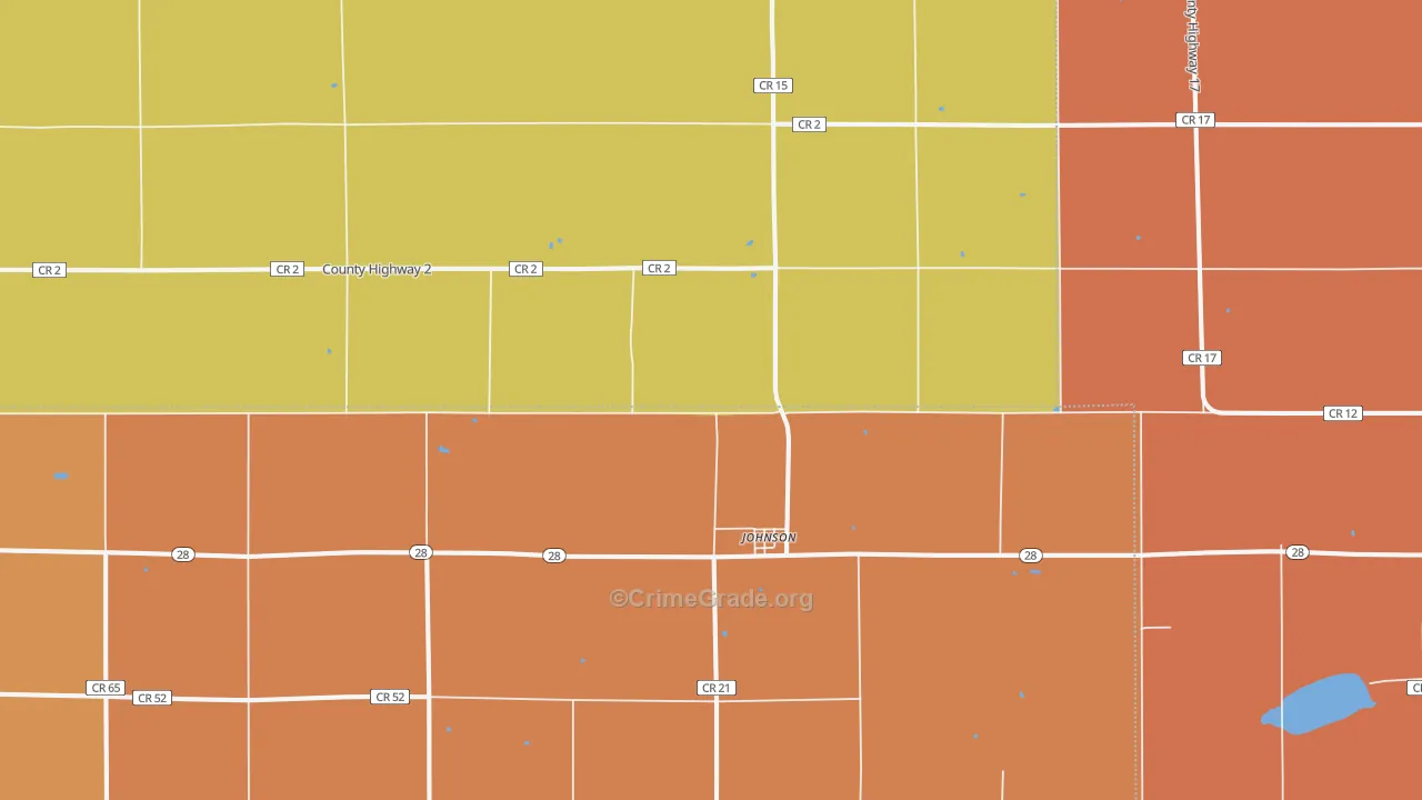 Johnson, MN Map of Burglary Rates