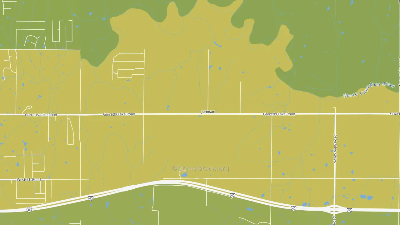 Johnson, OK Map of Burglary Rates