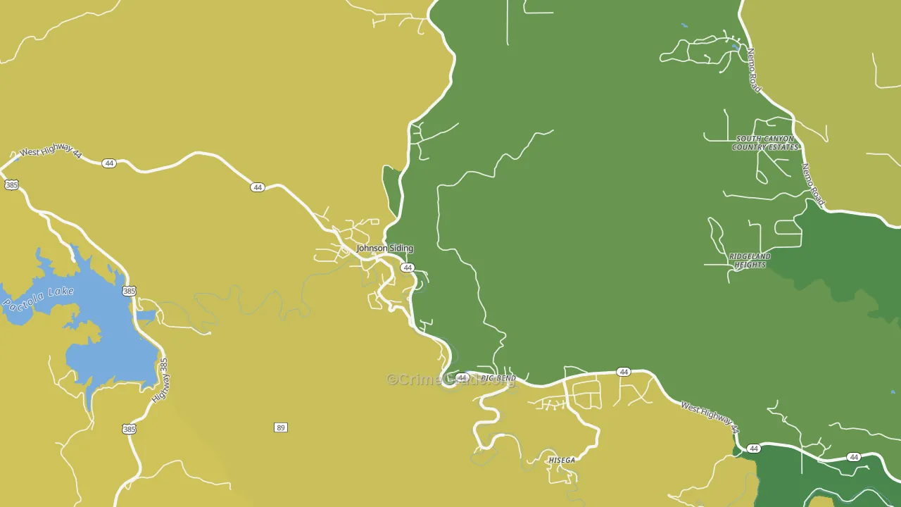 Johnson Siding, SD Map of Burglary Rates