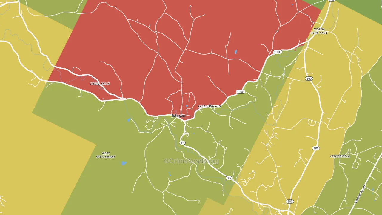 Johnson, VT Map of Burglary Rates