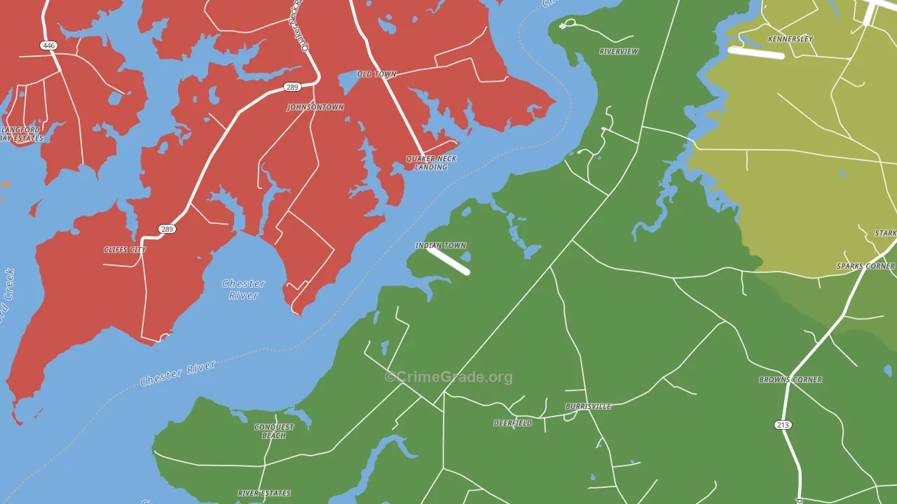 Johnsontown, MD Map of Burglary Rates