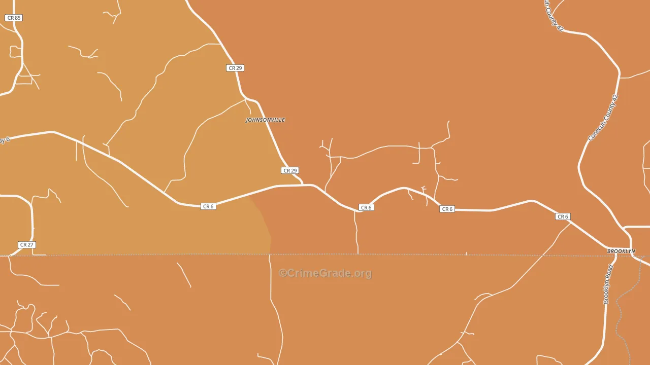 Johnsonville, AL Map of Burglary Rates