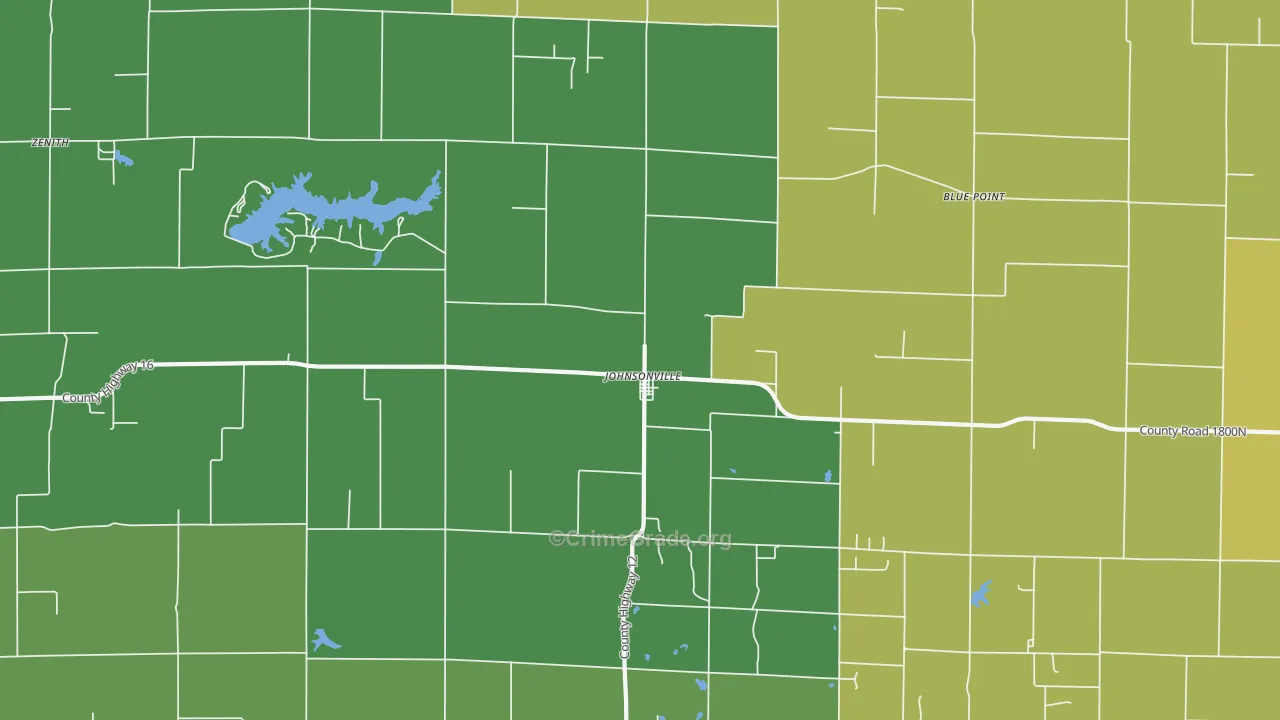 Johnsonville, IL Map of Burglary Rates