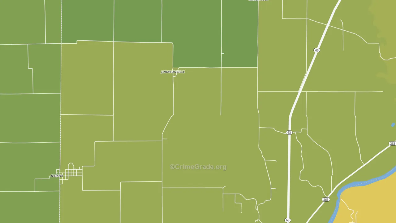 Johnsonville, IN Map of Burglary Rates