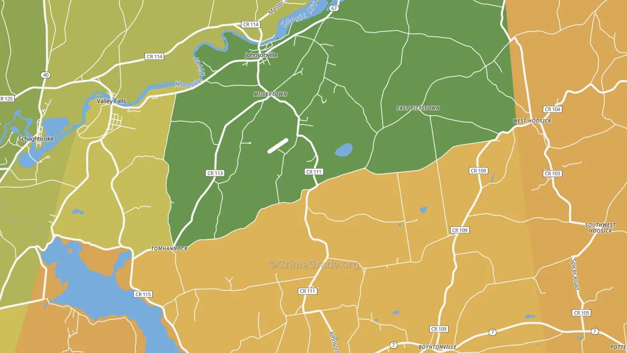 Johnsonville, NY Map of Burglary Rates